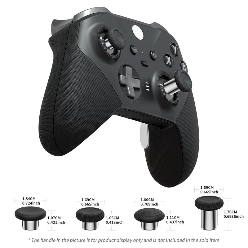 KD.FLY 13-in-1 Metal Thumbsticks Replacement Kits for Xbox Elite Series 2, Xbox Elite 2 Controller Accessories, Includes Magnetic Joysticks, Paddles, Silicone Caps, Storage Bag, Silver - Image 3